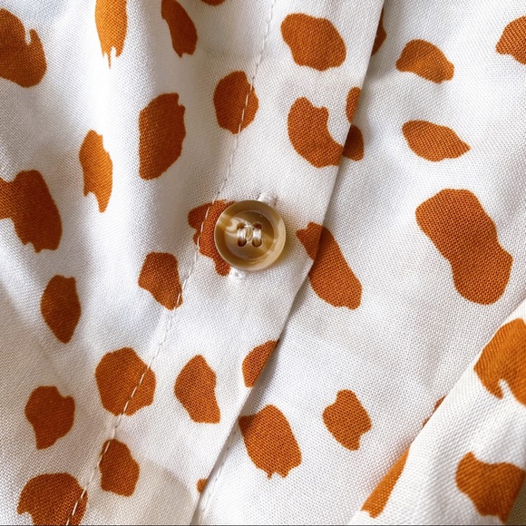 π BOHO TAN WHITE ANIMAL PRINT MIDI DRESS! - Picture 8 of 9